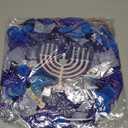 Hoteam Hanukkah Wreath for Front Door Happy Hanukkah Front Door Sign 13 Inch Blue Rustic Chanukah Welcome Decoration for Indoor Outdoor Home Porch Hanging Decoration