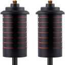 TIKI Metal Black & Orange Easy Install Outdoor Torches, 2-Pack  65-Inch Decorative Torches for Patio, Lawn, Backyard & Garden  Weather-Resistant Torch Lighting with Wick & Snuffer