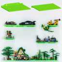 12 Pack Wall Display Shelves with Dual Sided 16x13 Building Studs, 4x5 Inch Building Plate Compatible with Lego Building Bricks for Organized Storage & Modern Room Deco Builders Gift, Glow in The Dark