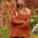 ANRABESS Women's Oversized Casual Loose Slouchy Scoop V Neck Batwing Long Sleeve Knit 2025 Fall Pullover Sweaters (S)
