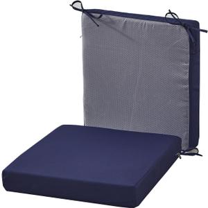 SAMTY 20 x 18 Inch Outdoor Chair Cushions for Patio Furniture UV Resistant Non Slip Waterproof Replacement Patio Seat Cushion with Ties Set of 2, Navy Blue