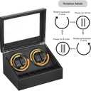 Automatic Watch Winder with 4 Quiet Japanese Motor+ 6 Display Storage Spaces,Luxury Watch Box for Man/Woman's Watches (Carbon fiber leather-WW103T)