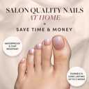 Glamnetic Press On Toenails - Fiancd | Classic Black French Tip Fake Toe Nails with a Glazed Finish | 16 Sizes - 32 Toe Nail Kit with Glue