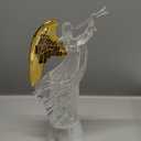 Dalax- Electric-Led Light Up 12'' Angel Trumpet Statue Figurines Home Decorations Gold Angels Wings Statue Christmas Ornaments Snow Globe