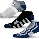 For Bare Feet NHL Unisex Stripe Stack 3 Pack (Large, Winnipeg Jets)
