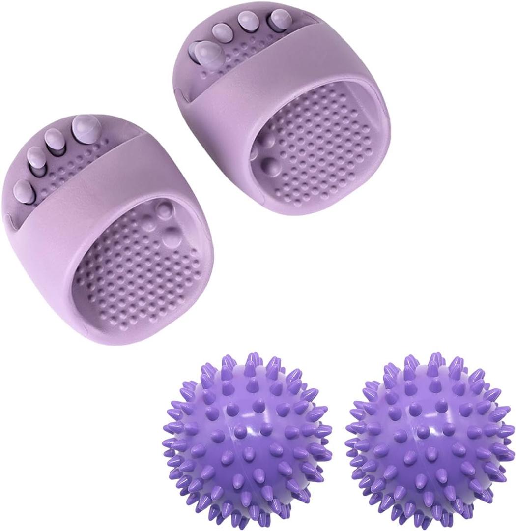 Breathable Half-Sole Rocker Slippers Arch Exerciser Slipper with Ball Lightweight House Slides for Men & Women, Foot Massage & Posture Support (Purple)