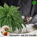 FOREST PRINCE 45" Fake Ferns, Realistic Large Artificial Bush Plants, 2 Artificial Boston Ferns with 59 Fronds for Outdoors Planter Indoor Home Garden Porch Decor