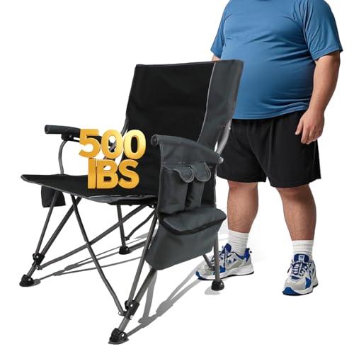 Heated Camping Chairs Adults Folding: Oversized Foldable Outdoor Chair for Outsides with Cup Holder – Heavy Duty Heating Portable Chair Sports Fishing Soccer Lawn Camping Furniture (Grey, Oversized)