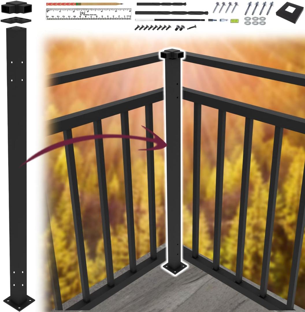 CR Fence & Rail V2 (ONLY) Guard Rail with Top Rail Corner Post (NOT Compatible with Any Other System)