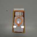 AmoraAqua Compatible with iPhone 17 Pro Max Case with 360° Spin Magnetic Ring Stand [Compatible with Mag-Safe] Camera Lens Protector Plating Clear Phone Case for iPhone 17 Pro Max 6.9", Orange