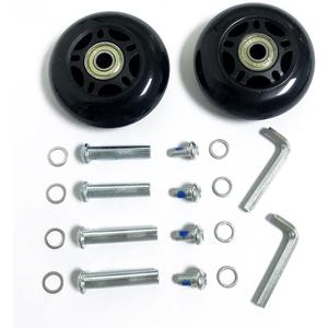 LOTOWELZON 2pcs Luggage Suitcase Replacement Wheels, 72mm Rubber Inline Roller Skate Wheels with 8mm(0.31") ABEC-7 608ZZ Bearings Repair Kits (Black, OD72xW24mm/ 2.83" x0.94")