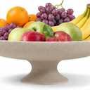 Large Decorative Bowl, Modern Pedestal Bowl for Home Decor, Decorative Fruit Bowl for Kitchen Counter, Stylish Key Bowls for Entry Table, 11.45 Diameter & 3.8 Height (Beige-SG)