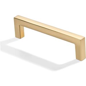 khtumeware 2 Pack 4 inch(102mm) Hole Center Brushed Gold Cabinet Pulls Solid Heavy-Duty Square Matte Gold Cabinet Handles Drawer Pulls Kitchen Cabinet Hardware Kitchen Handle