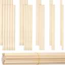 Patelai 100 Pcs Wood Dowels Assorted Sizes Dowel Rods for Crafting Wood Sticks 1/8, 3/16, 1/4, 5/16, 3/8 x 6 Inch Unfinished Round Hardwood Sticks for DIY Models Making Spring Wedding Ribbon, 5 Size