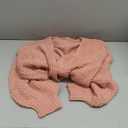 Maroway Womens Cardigan Solid Color Long Sleeve Open Front Chunky Knit Sweater Outwear (Medium, Light Pink)