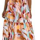 AlvaQ Women's 2025 Summer Sleeveless Floral Print Maxi Dress Strap Square Neck Beach Sun Dress (XL)