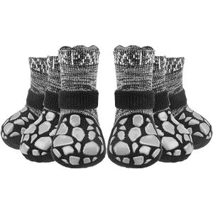 EXPAWLORER Anti Slip Dog Socks to Prevent Licking Paws,Winter Dog Boots & Paw Protectors,Dog Booties for Hardwood Floors with Grippers,Dog Shoes for Hot/Cold Pavement Medium 