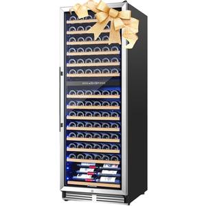 AAOBOSI 24 Inch Dual Zone Wine Fridge, 154 Bottles Large Wine Cooler Refrigerator，40-65°F Wine Refrigerator with Intelligent Temperature Memory，Freestanding Fridge for Home，Restaurant, Club