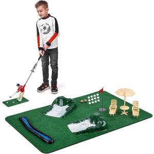 Abco Tech Mini Golfing Man Indoor Golf Kit  Golf Course Backyard Set  Complete Mini Golf for Home  Easy to Set Up and Play  Lightweight & Compact  Portable Mini-Golf Course