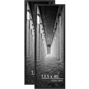 DOAI ART 13.5x40 Poster Frame Black 2 Pack, Poster Frames 13 x 40 inches or 40x13.5 Picture Frames with HD Plexiglass for Horizontal or Vertical Wall Mounting, Durable Scratch-proof Safe and Artistic