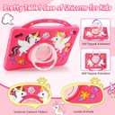 HianDier for iPad 5th/6th Generation Case, for iPad Air 1st/2nd Gen, for iPad Pro 9.7 Inch Case Kids Girls Cute Unicorn with Detachable Strap and Rotatable Stand Shockproof Tablet Cover-Barbie Pink