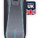 Minky Ergo Prozone Ironing Board | Made in UK | Dual Iron Rest, Heat Reflective Cover, Thick Felt Underlay - Freestanding Ironing Board with Large 48" x 15" Ironing Surface (Gunmetal and Blue)