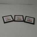 upsimples 6x6 Picture Frame Set of 3, Made of High Definition Glass for 4x4 with Mat or 6x6 Without Mat, Wall and Tabletop Display Photo Frames, Black