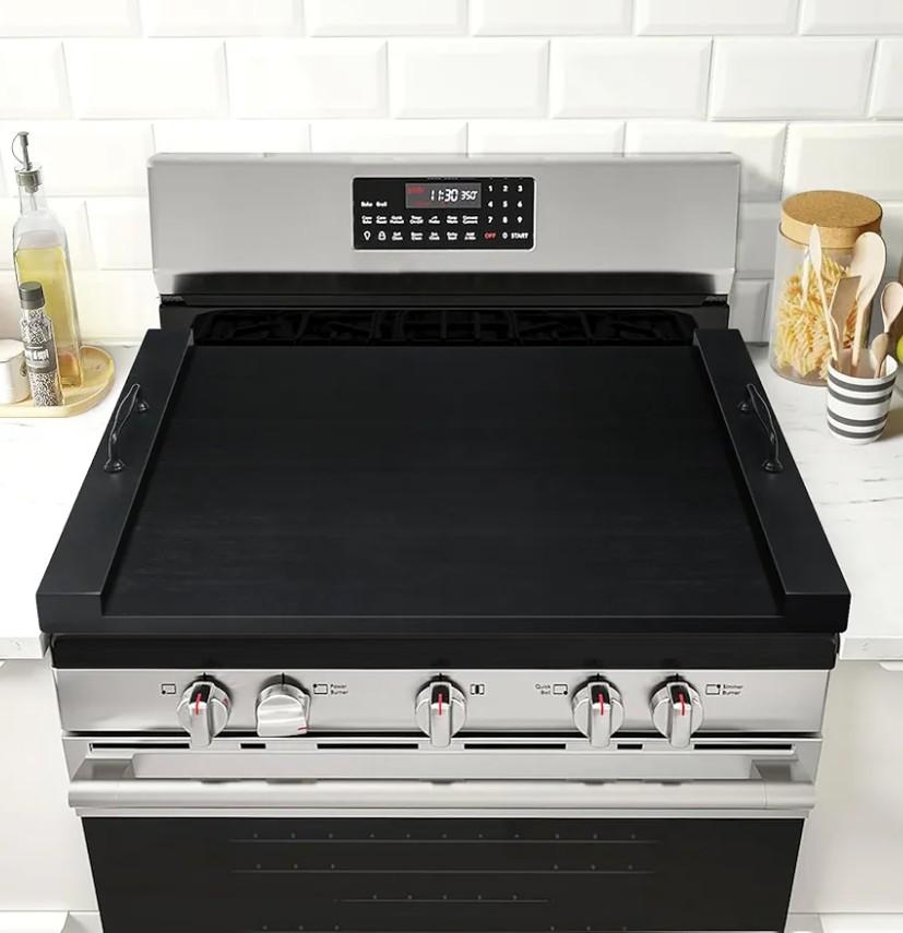Noodle Board Stove Cover with Handles, Multiple Stove Top Cover Board for Electric/Gas Stove Top(Black)