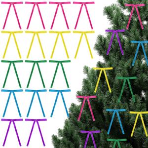 100 Pcs Colorful S Velvet Bows for Christmas Tree Ornaments Multi Colored Premade Small Bows 5 x 7 Inch Rustic Velvet Bow for Christmas Tree Gift Wrapping Garland Home Decor(Neon Color)