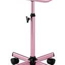 Salon Tray Cart Rolling Tray Spa Tray,Tattoo Tray Dental Tray Height Adjustable,Salon Tray on Wheels Premium Metal Rolling Trolley,Pink