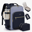 LOVEVOOK 40L Travel Backpack for Women & Men, Airline Approved Carry On Luggage with 3 Packing Cubes, TSA Overnight Bags, Waterproof Personal Item Bag, Weekender Essentials Backpacks fits 17" Laptop, Blue-Gray-Black