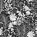 ReWallpaper 17.5in23ft Black and White Wallpaper Peel and Stick Floral Wallpaper Mural for Bathroom Bedroom Walls Modern Botanical Daisy Flowers Vinyl Sticker Black White Self Adhesive Contact Paper
