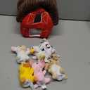 6 Pcs Farm Animals Finger Puppet with Farm Houses, Realistic Soft Plush Toy for Kids, Novelty Animals Toys Role-Playing Story Finger Puppets Plush Finger Puppets Gifts for Boys and Girls