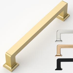 10 Pack 5 Inch Gold Cabinet Pulls - Kitchen Handles for Cabinets (5"/128MM Hole Center)