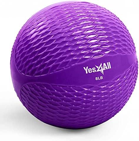 Yes4All Weighted Toning Balls for Exercise, Soft Medicine Balls for Exercise, Pilates, Yoga, Balance, Flexibility, 8lbs, Purple