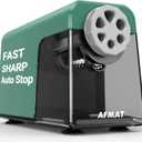 AFMAT Heavy Duty Electric Pencil Sharpener, 6 Holes, Auto Stop Pencil Sharpeners for 6-11mm Pencils, Classroom Electric Sharpener for Artists, 7000 Sharpenings, Save Pencils, PSX1 (Green)