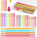 UOOU 67 PCS Plastic Needles, 5 Sizes Yarn Needles, Darning Needles for Yarn, Yarn Needles Large Eye for Crochet, Crochet Needles for Knitting, Weaving and Sewing