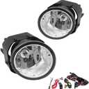 Driving Fog Lights Lamps Replacement for Nissan Sentra 2000-2003, Nissan Frontier 2001-2004, Nissan Xterra 2002-2004, Maxima 00-01 with H3 12V 55W Halogen Bulbs & Switch and Wiring Kit (Clear Lens)