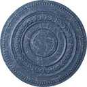 Endurathane Oldham Ceiling Medallion, 18"OD x 1 1/4"P (Fits Canopies up to 8 5/8"), Hand-Painted Americana Crackle Finish