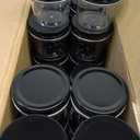 novelinks Plastic Jars With Lids 60Pcs 4 oz Mason Jars Plastic Mason Jars 4 oz Food Storage for Milkshakes Juice Nuts Cupcakes (Black, 60 Pack 4 Ounce)