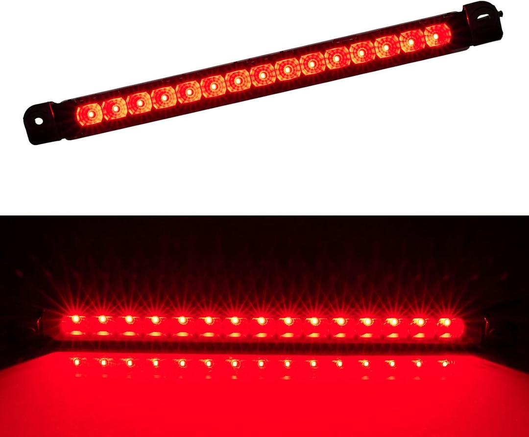Third 3rd Brake Light LED for 2001 2002 2003 2004 Nissan Pathfinder, High Mount Rear Brake Lights Assembly for 01 02 03 Infiniti QX4, Waterproof Center Cab Lamp Stop Light (Black)