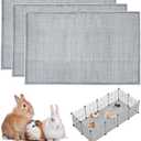 kathson 3 Pcs Rabbit Cage Liners Washable 31"x47" Reusable Guinea Pig Cage Liner Soft Bunny Floor Mat Non-Slip Rabbit Rug Super Absorbent Bunny Carpet for Hamsters Ferrets All Small Animals