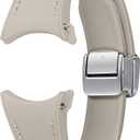 SAMSUNG Galaxy Watch 6, 5, 4 Series Hybrid Eco Leather Band, Slim, D-Buckle Magnetic Closure for Men, Women, Smartwatch Replacement Strap, One Click Attachment, Small/Medium, ET-SHR93SAEGUJ, Etoupe