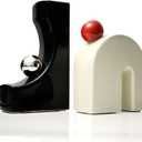 Ceramic Bookends Decorative 1 Pair, Chaos-Proof Shelves, Zen-Proof Mind, Book Shelf Accessories for Book Lovers