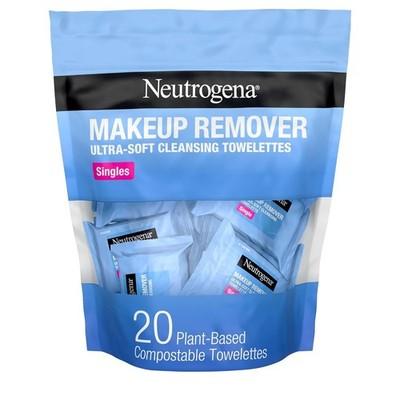 Neutrogena Makeup Remover Wipes, Daily Single Face Cleansing Towelettes, Makeup Removing Cleansing Wipes Removes Dirt & Oil, AlcoholFree Face Towelettes, 20 ct