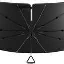 Windshield Sun Shade Umbrella for Tesla Model 3 for 2018-2025, Model Y 2018-2025. Foldable Umbrella Sunshade with Silver Heat Shield to Keep Cool UDS