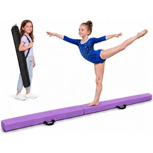6FT/8FT Folding Gymnastics Balance Beam, Waterproof PVC Floor Beam