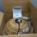 Hemp Rope Woven Pendant Light Woven Light Fixture Boho Chandelier Light Fixture Wicker Pendant Lights Rattan Lights Pendant Dome Wicker Chandelier for Dining Room Kitchen Island(Bulb Incl. (12.2" Natural)