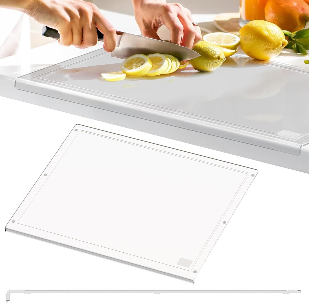 Medium Acrylic Cutting Board 17.5x13.5 | Kitchen Counter with Lip | 5mm Extra Thick | Juice Groove | Kitchen Gadget (Medium) (17.5"L x 13.5"W)