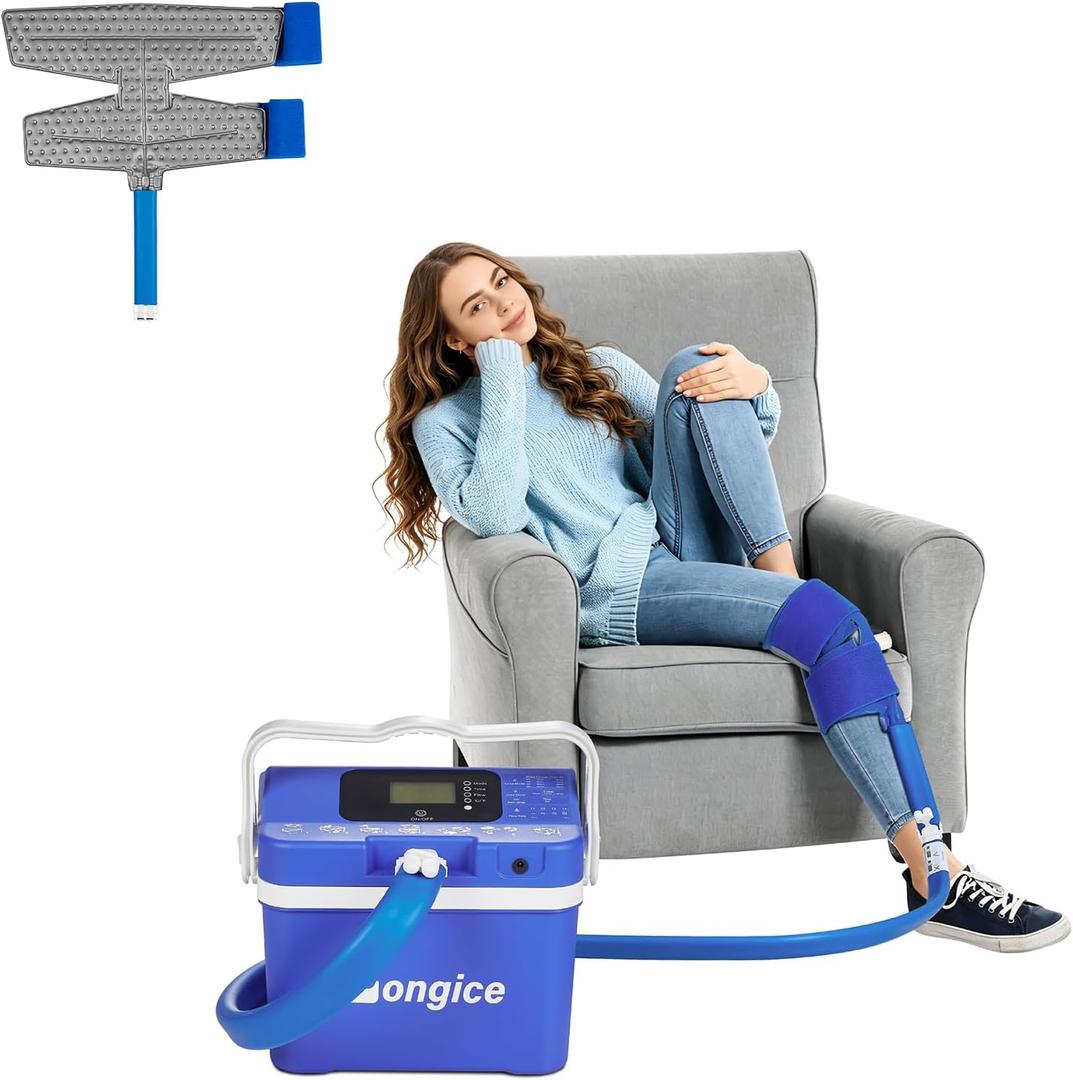 Longice Ice Therapy Machine for Knee,Cold Therapy Machine for Knee After Surgery,Cold Therapy System,Cold Therapy Unit (Blue)